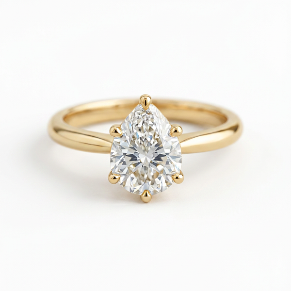 The Solvere Pear Solitaire Ring - Lab-Grown
