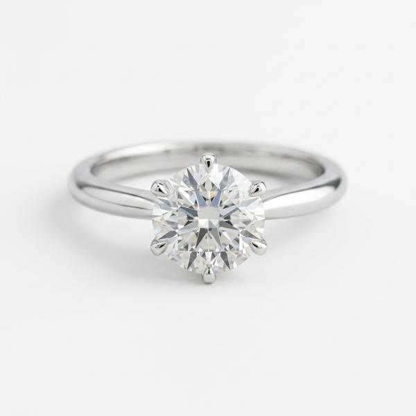 The Solvere Round Solitaire Ring - Color F - Lab-Grown