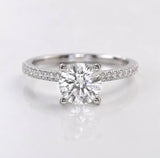 Pavè Round Engagement Ring - Natural