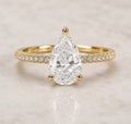 Pavè Pear Engagement Ring - Natural