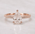 Pavè Pear Engagement Ring - Natural
