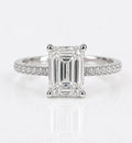 Pavè Emerald Engagement Ring - Natural