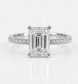 Pavè Emerald Engagement Ring - Lab-Grown