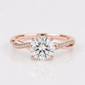 Petite Twisted - Round - Engagement Ring - Lab-Grown