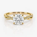 Petite Twisted - Round - Engagement Ring - Lab-Grown
