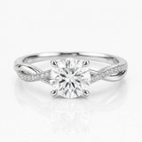 Petite Twisted - Round - Engagement Ring - Lab-Grown