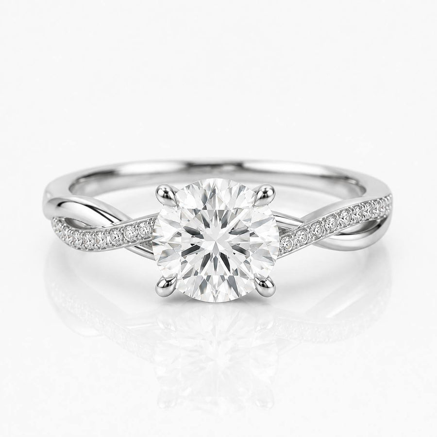 Petite Twisted - Round - Engagement Ring - Lab-Grown