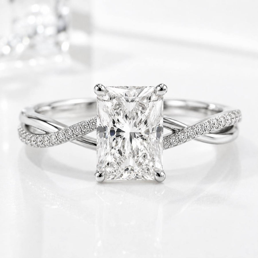 Petite Twisted - Radiant - Engagement Ring - Lab-Grown