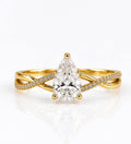 Petite Twisted - Pear - Engagement Ring - Lab-Grown