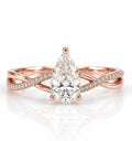 Petite Twisted - Pear - Engagement Ring - Lab-Grown