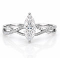 Petite Twisted - Marquise - Engagement Ring - Natural
