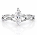 Petite Twisted - Marquise - Engagement Ring - Natural