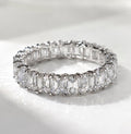 Diamond wedding band - emerald - lab-grown