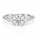 Petal Three Stone Diamond Ring - Round - Lab Grown