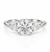 Petal Three Stone Diamond Ring - Round - Lab Grown
