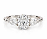 Petal Three Stone Diamond Ring - Oval - Lab-Grown