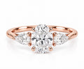 Petal Three Stone Diamond Ring - Oval - Lab-Grown