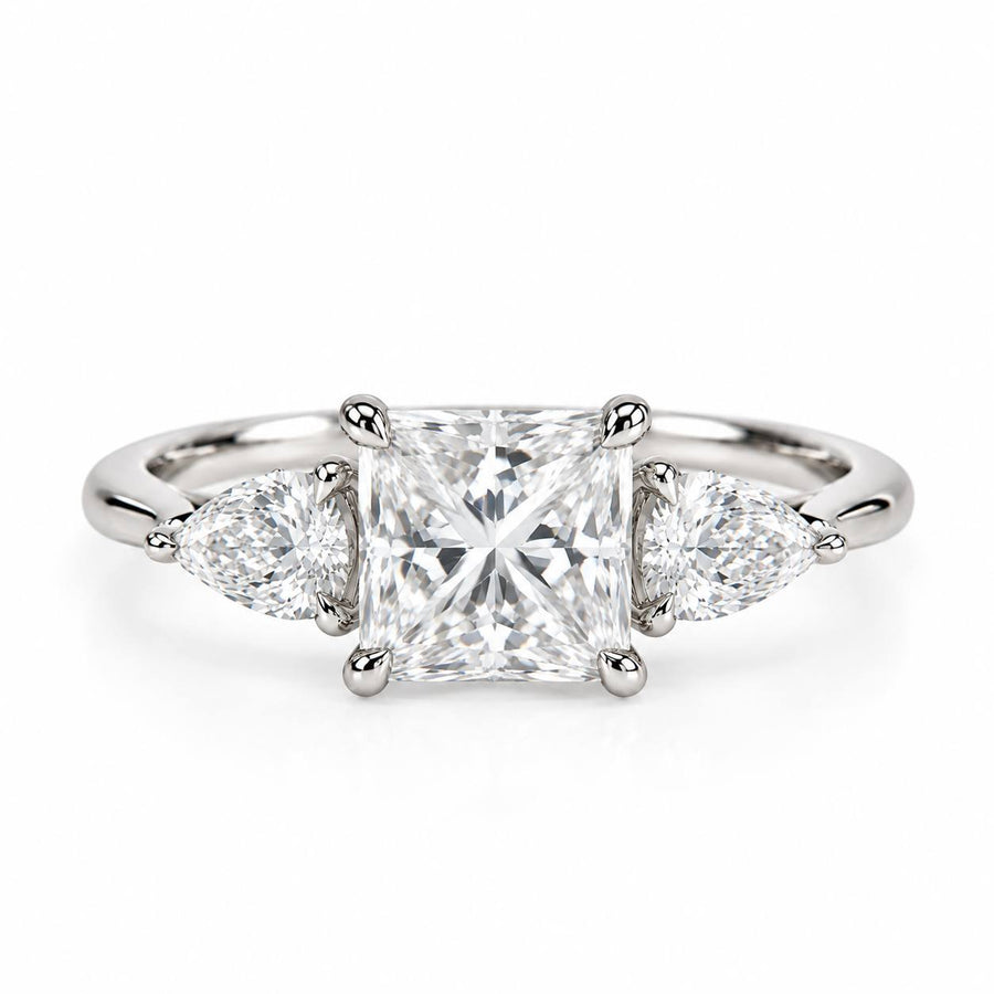 Petal Three Stone Diamond Ring - Princess - Lab-Grown