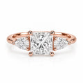 Petal Three Stone Diamond Ring - Princess - Lab-Grown