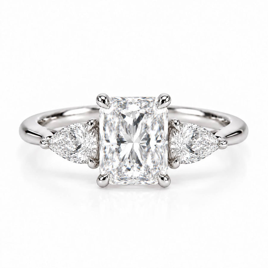 Petal Three Stone Diamond Ring - Radiant - Lab-Grown