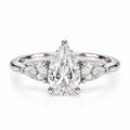 Petal Three Stone Diamond Ring - Pear - Natural