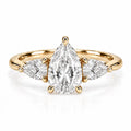 Petal Three Stone Diamond Ring - Pear - Natural