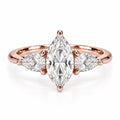 Petal Three Stone Diamond Ring - Marquise - Lab-Grown