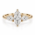 Petal Three Stone Diamond Ring - Marquise - Lab-Grown