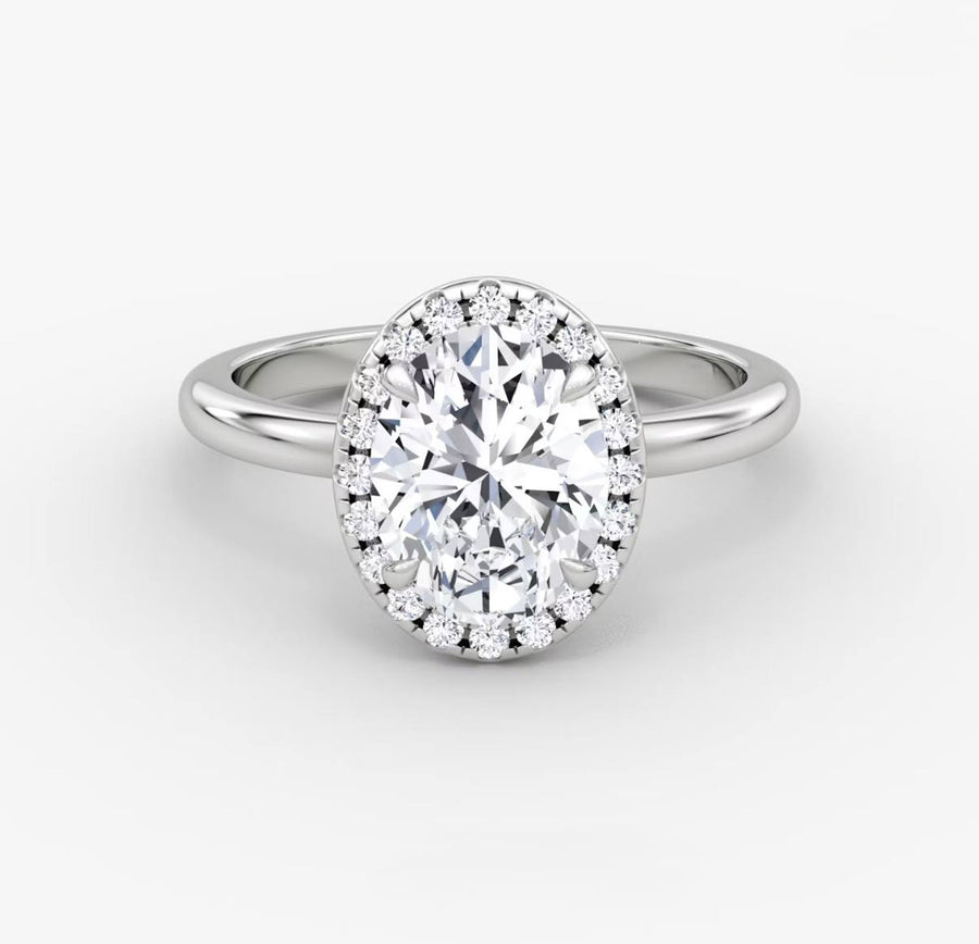 Halo Engagement Ring - Oval - Lab-Grown