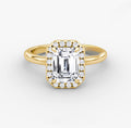 Halo Engagement Ring - Emerald - Lab-Grown