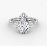 Halo Engagement Ring - Pear - Lab-Grown