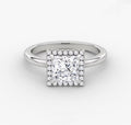 Halo Engagement Ring - Princess - Natural