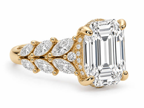 Adèle de Diamond Engagement Ring - Emerald - Lab-Grown