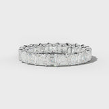 Diamond wedding band - asscher - natural